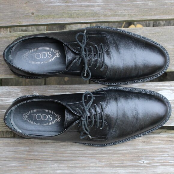 Tod's Black Plain Toe Derby, Made in Italy, EUC Men's 9 UK, 10 US - Picture 8 of 12